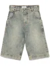 Entire Studios Surface Belt Loops Washed Pockets Shorts In Blue