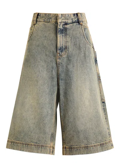 Entire Studios D-shorts Washed Denim Shorts In Light Blue