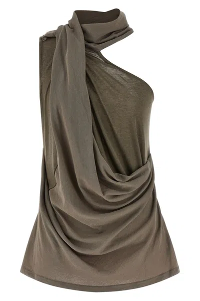 Entire Studios Dalters Draped One-shoulder Top In Gray