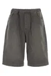 Entire Studios Dark Grey Denim Bermuda Shorts In Black