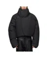 Entire Studios Dbl Oversized Cropped Shell Down Jacket In Black