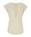 Entire Studios Sand Stretch Polyester Blend Deep Vee Tank Top In Neutral