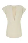 Entire Studios Sand Stretch Polyester Blend Deep Vee Tank Top In Neutral