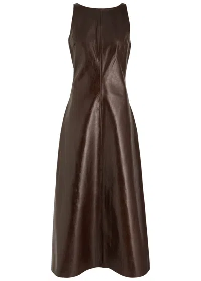 Entire Studios Delta Leather Midi Dress In Black