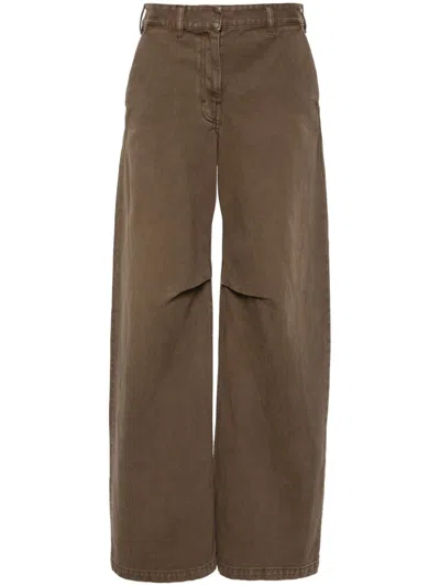 Entire Studios Brown Dem Jeans In Military Stone