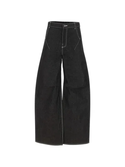 Entire Studios Dem V2 Knee-pleat Jeans In Black