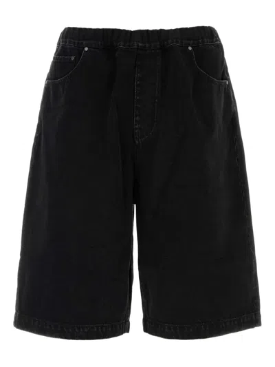 Entire Studios Denim Bermuda Shorts In Black