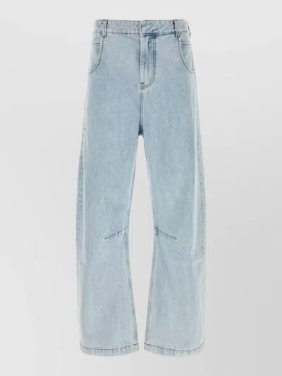 Entire Studios Denim Gem Straight Leg Five Pocket Jeans In Blue
