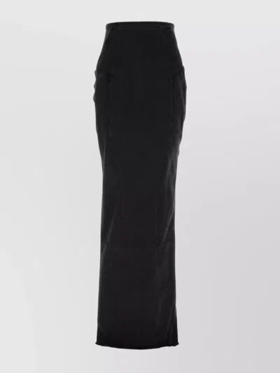 Entire Studios Gonna Channel In Denim Stretch Nero Donna In Black