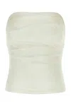 Entire Studios Strapless Denim Crop Top