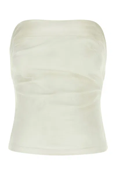 ENTIRE STUDIOS ENTIRE STUDIOS WHITE STRETCH DENIM TUBE TOP