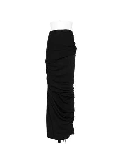 Entire Studios Dia Draped-detail Maxi Skirt In Black