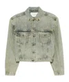 Entire Studios Distressed Denim Jacket In Green