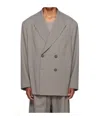 Entire Studios Gray Double Breasted Blazer In Gray