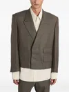 Entire Studios Book Blazer Blazer In Green Wool In Gray