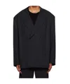 Shop Entire Studios Double Breasted Tailored Blazer In Black