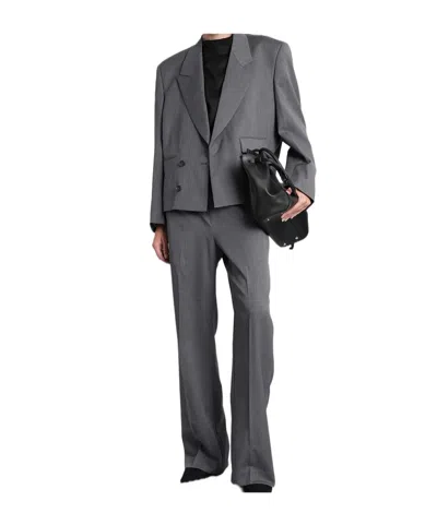 Entire Studios Double-breasted Blazer In Gray