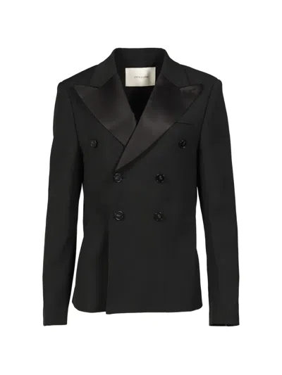 Entire Studios Double-breasted Mason Jacket In Black