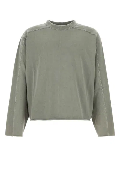 Entire Studios Ribbed Detail Cotton T-shirt In Grey