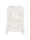 Entire Studios Drape Long-sleeve Top In White