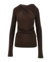 Entire Studios Drape Long-sleeve Top In Brown