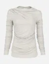 Entire Studios Drape Long-sleeve Top In Gray