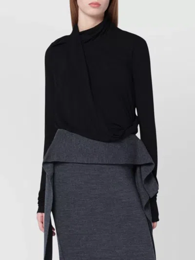 ENTIRE STUDIOS DRAPED LONG SLEEVE ASYMMETRIC TOP