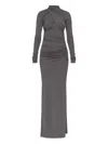 Entire Studios Long Draped Floor-length Dress In Gray
