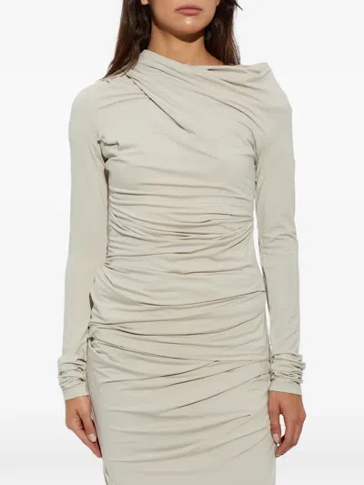 Entire Studios Draped Long-sleeve Top In Neutral
