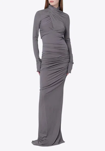Entire Studios Draped Maxi Dress In Gray