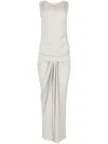 Entire Studios Draped Midi Dress With Soft Flowing Fabric In White