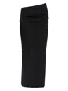 Entire Studios Draped Rear-split Midi Skirt In Black