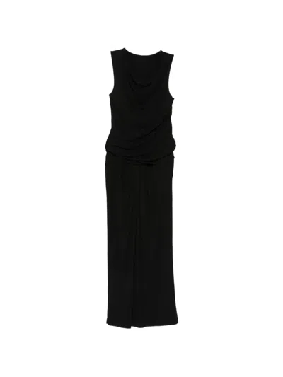 Entire Studios Draped Sleeveless Maxi Dress In Black