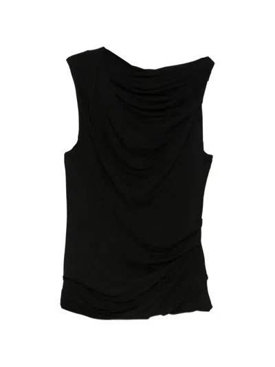 Entire Studios Draped Sleeveless Top In Black