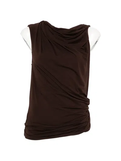 Entire Studios Draped Sleeveless Top In Brown