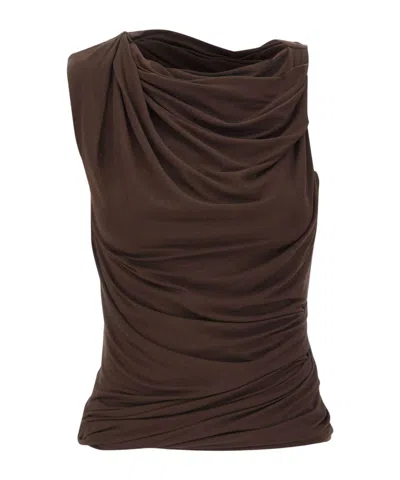 Entire Studios Draped Sleeveless Top In Brown