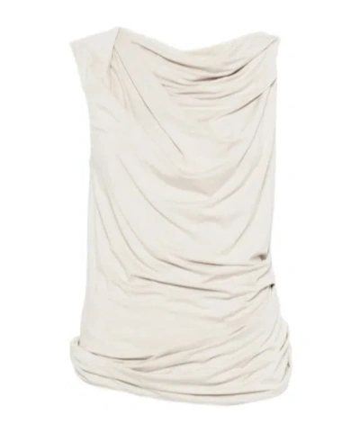 Entire Studios Draped Sleeveless Top In White