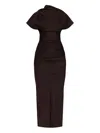 Entire Studios Draped Split Midi Dress In Brown