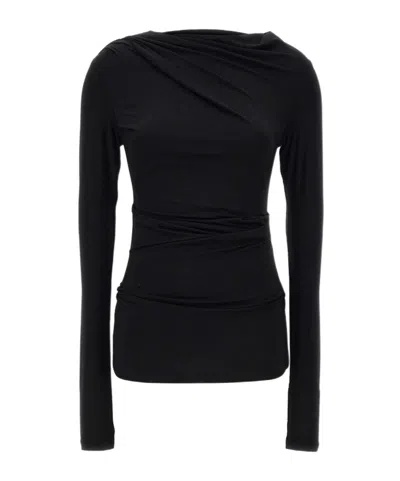 ENTIRE STUDIOS ENTIRE STUDIOS DRAPE LONG SLEEVE KNITTED TOP