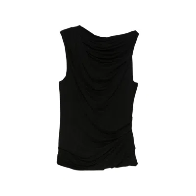 Entire Studios Draped Viscose Tank Top In Black