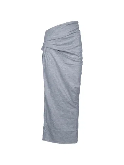 Entire Studios Wool Skirt Dust Grey In Gray