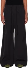 Entire Studios Wide Wool-blend Trousers In Black