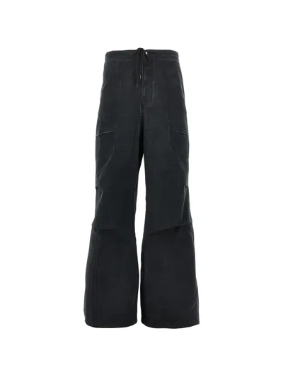Entire Studios Drawstring High-rise Trousers In Black