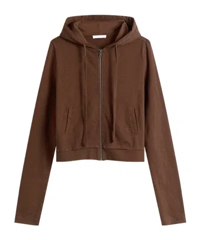 Entire Studios Drawstring Hooded Sweatshirt In Brown