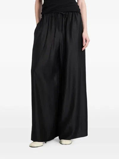 Entire Studios Drawstring Wide-leg Palazzo Trousers In Black