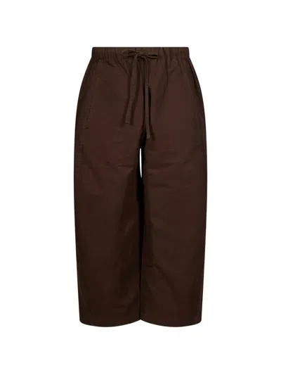 Entire Studios Drawstring Wide-leg Trousers In Brown