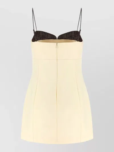 Entire Studios Dress Fitted Bodice Side Pockets Spaghetti Straps In Yellow