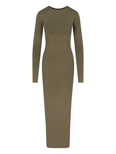 Entire Studios Abito Maxi In Jersey In Green