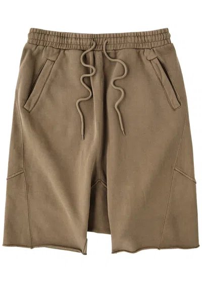 Entire Studios Drop Cotton Shorts In Brown