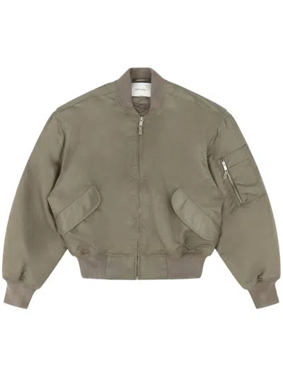 ENTIRE STUDIOS DROP SHOULDER BOMBER JACKET WITH FRONT ZIP CLOSURE